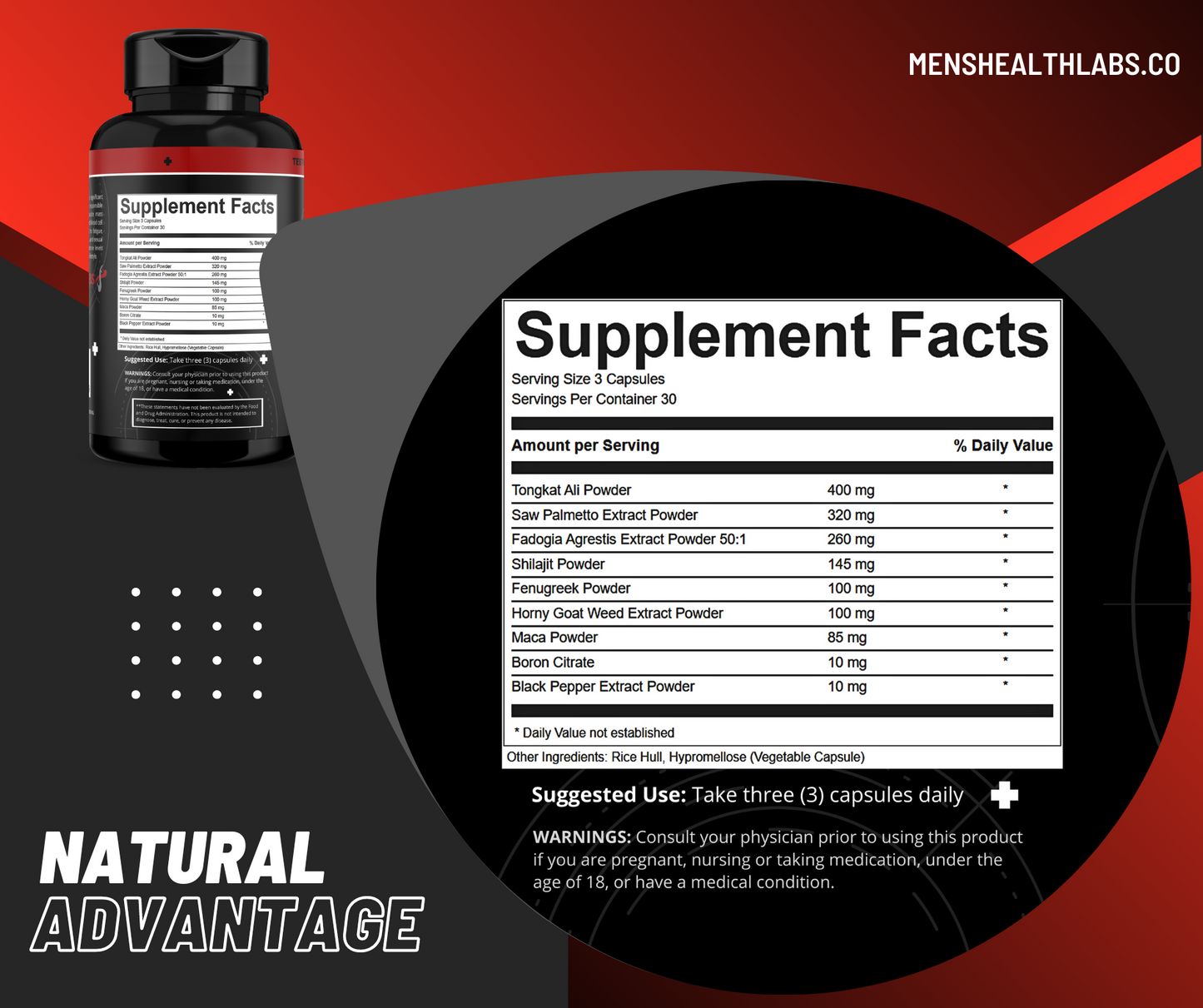 Natural Advantage - 1 Bottle (30 Servings - 90 Capsules)
